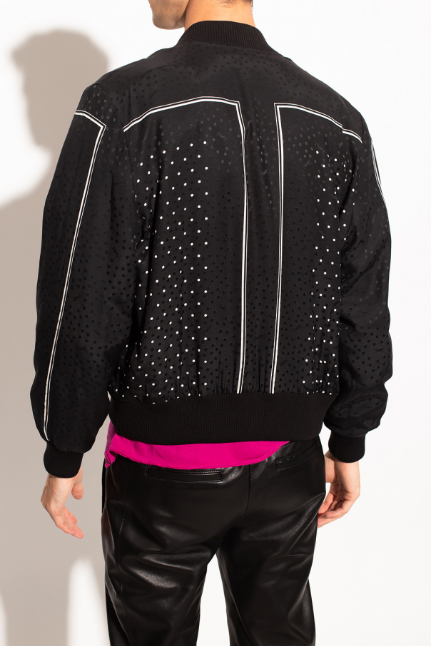 Saint laurent clearance studded bomber jacket